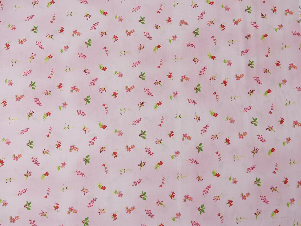 Patchworkstoff aus der Kollektion Flowershop von Clothworks rosa mit kleinen Blumen in pink rot